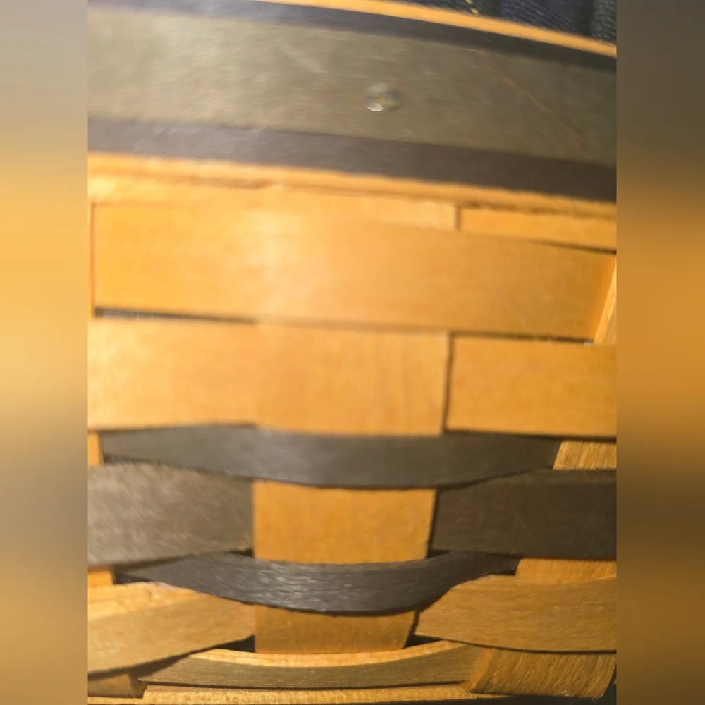 Longaberger Basket with Navy and Tan Accents